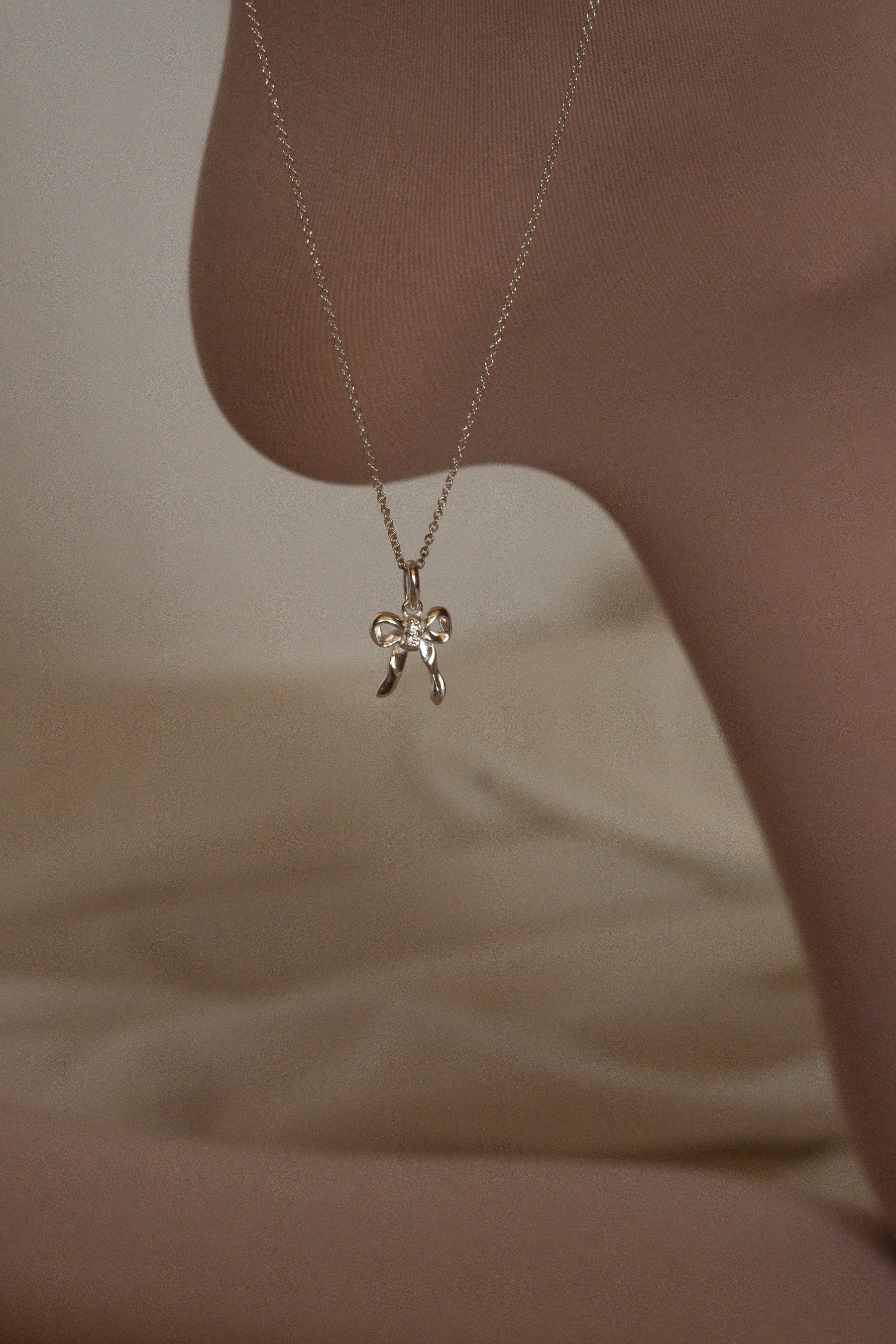 Take A Bow Pendant Necklace - Sterling Silver - Image 5
