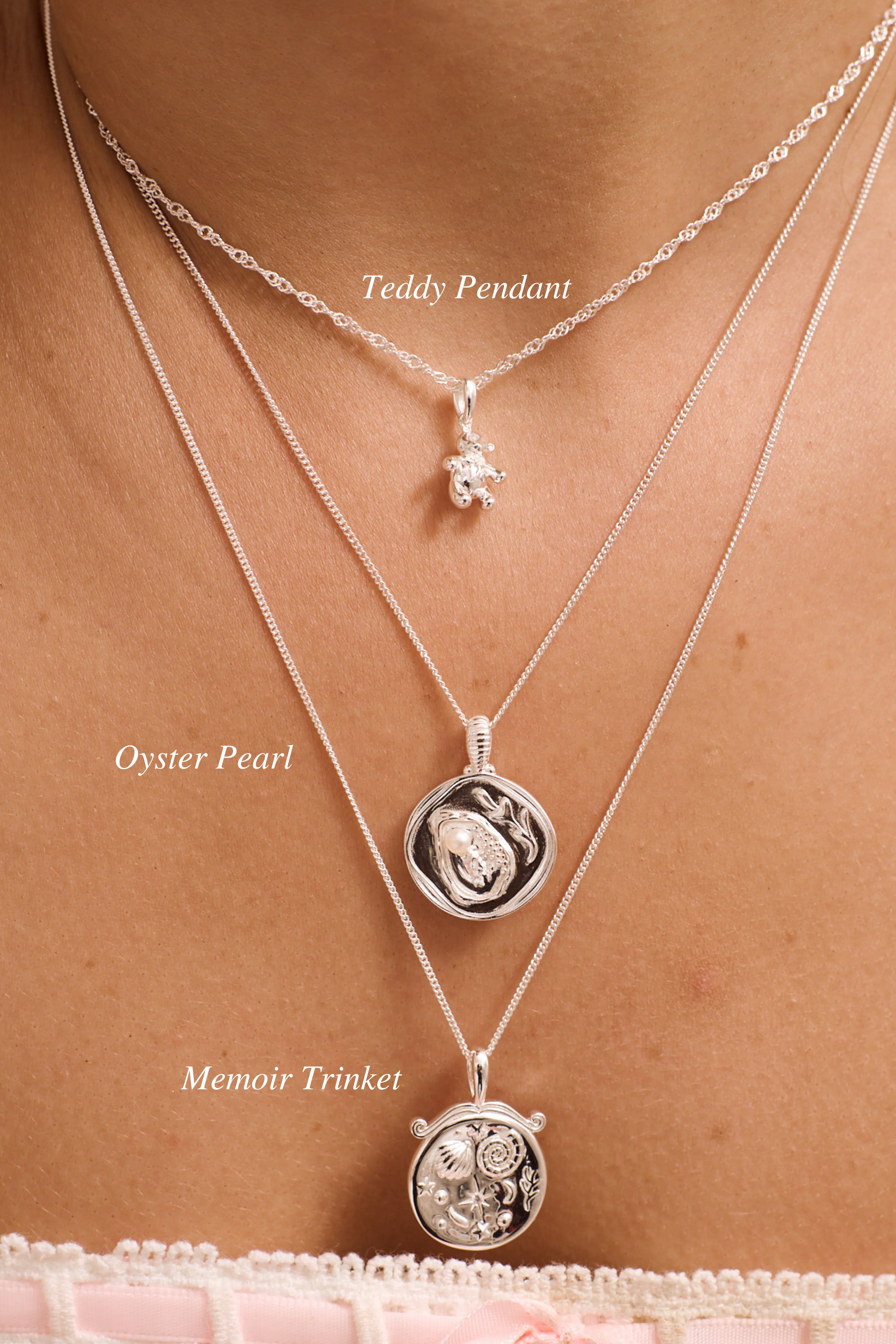 Teddy Pendant Necklace - Sterling Silver - Image 2