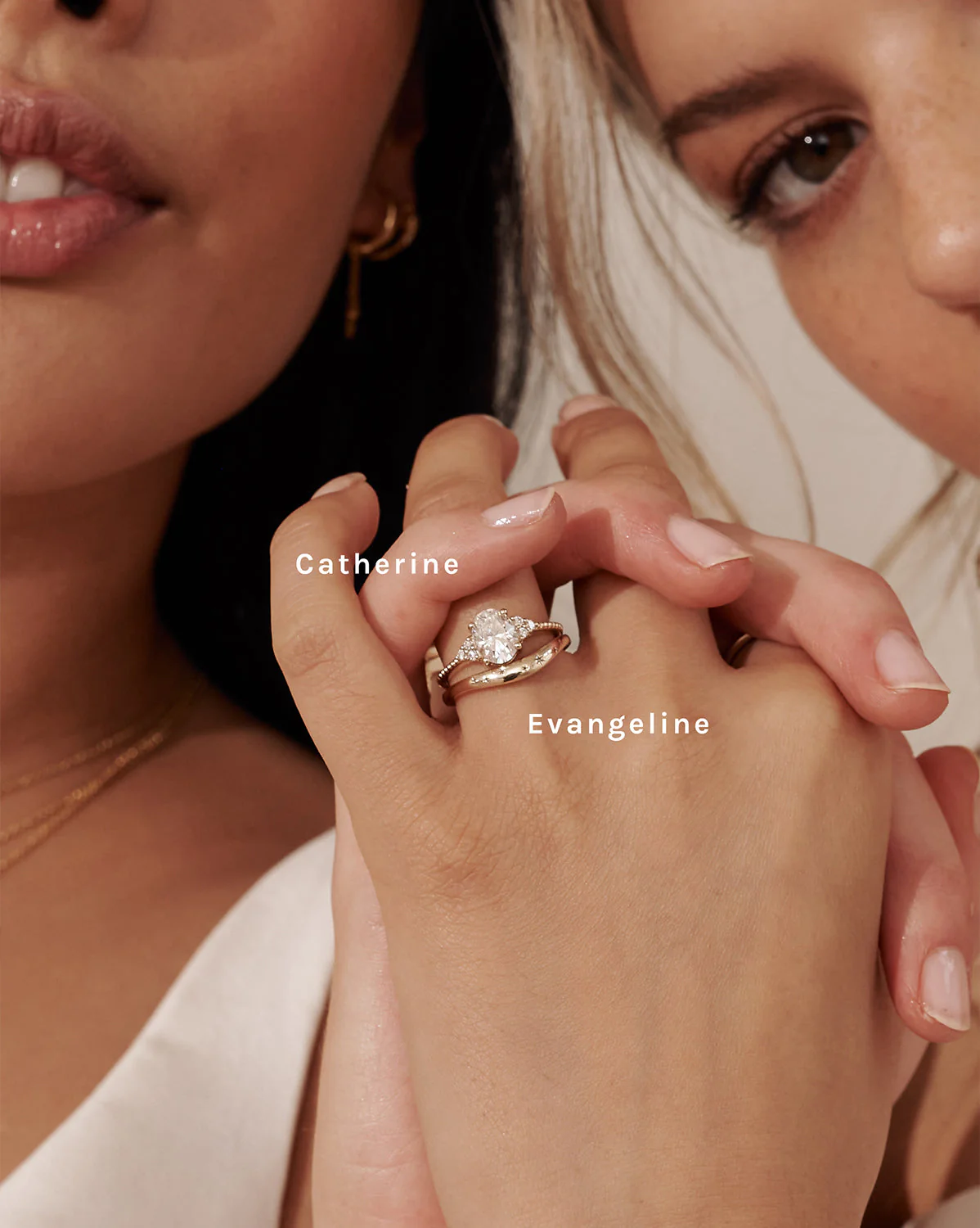 White Gold Catherine Oval Ring - Image 10