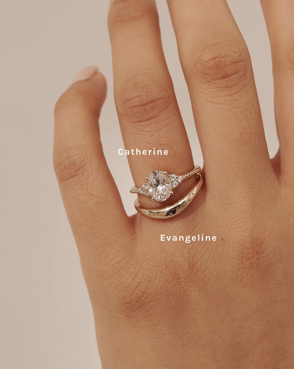 White Gold Evangeline Curved Ring - Image 5