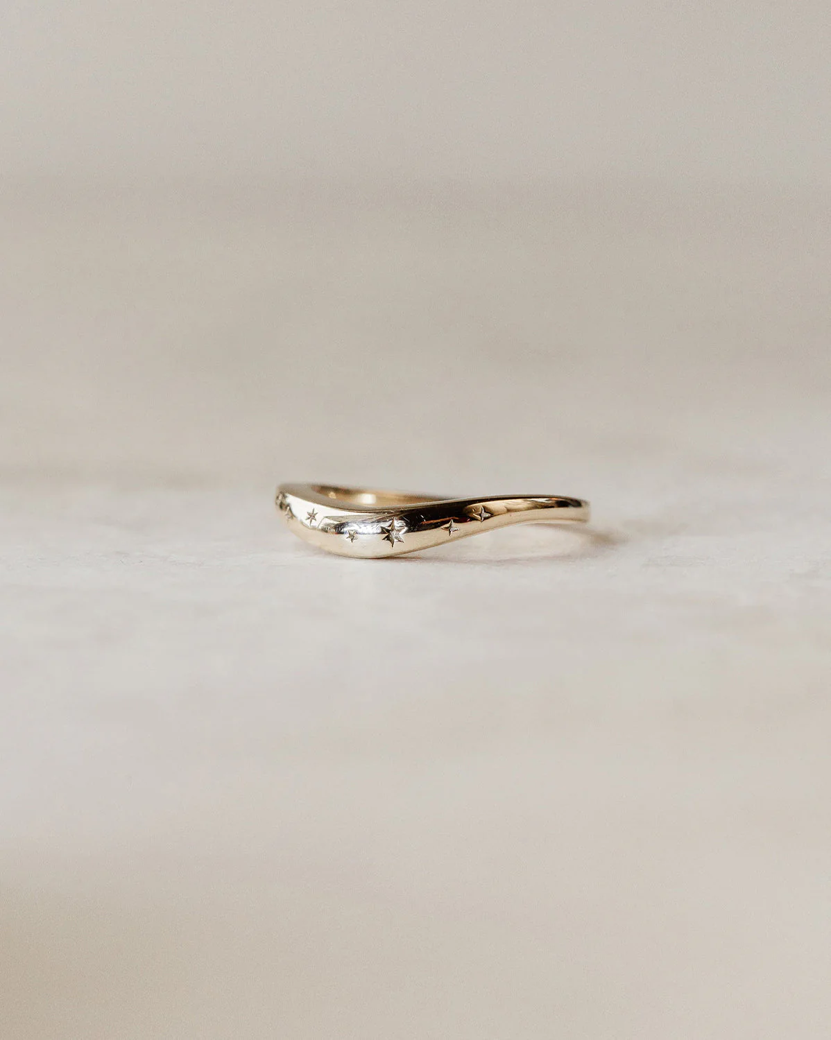 White Gold Evangeline Curved Ring - Image 6