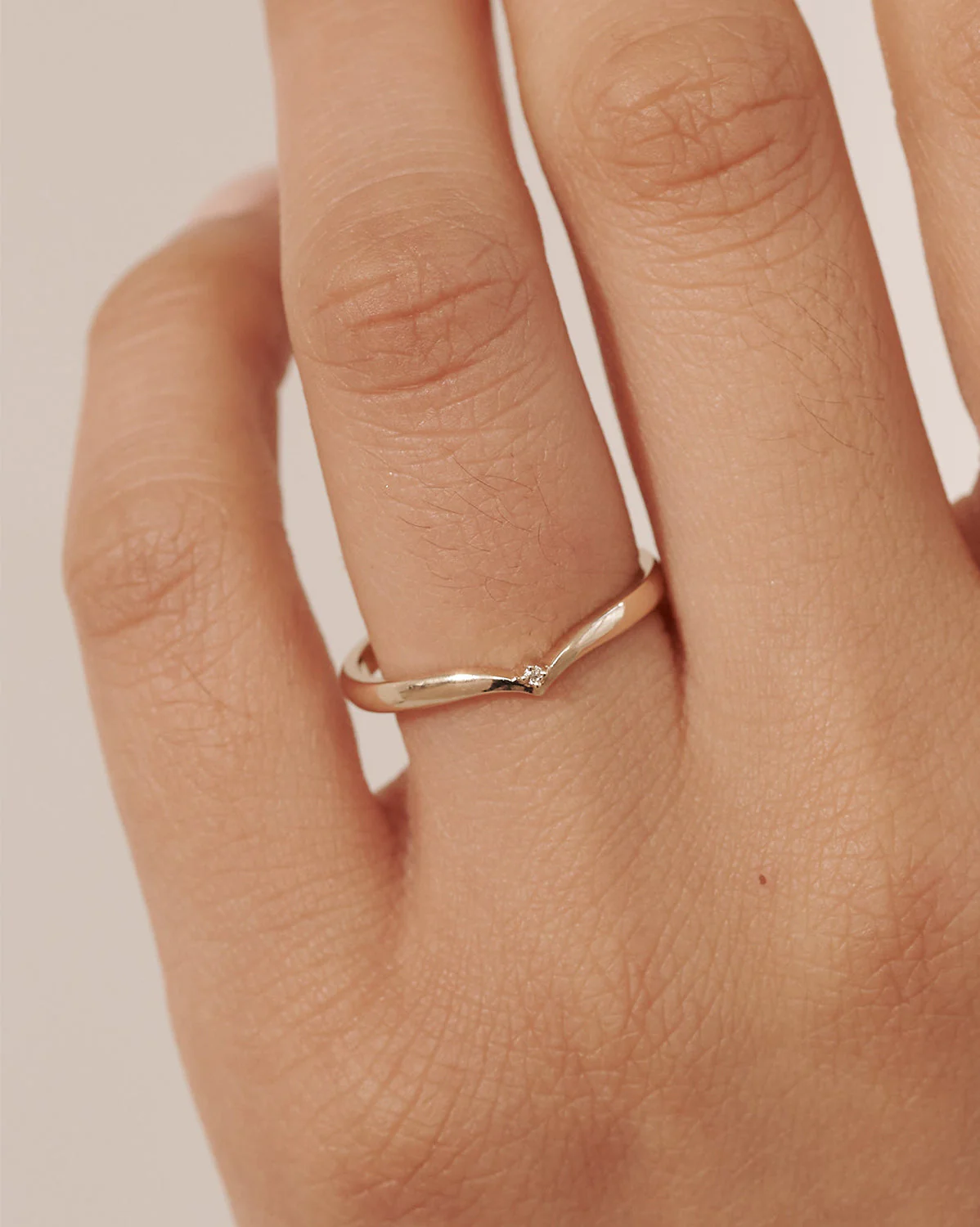 White Gold Marie Wishbone Ring - Image 6